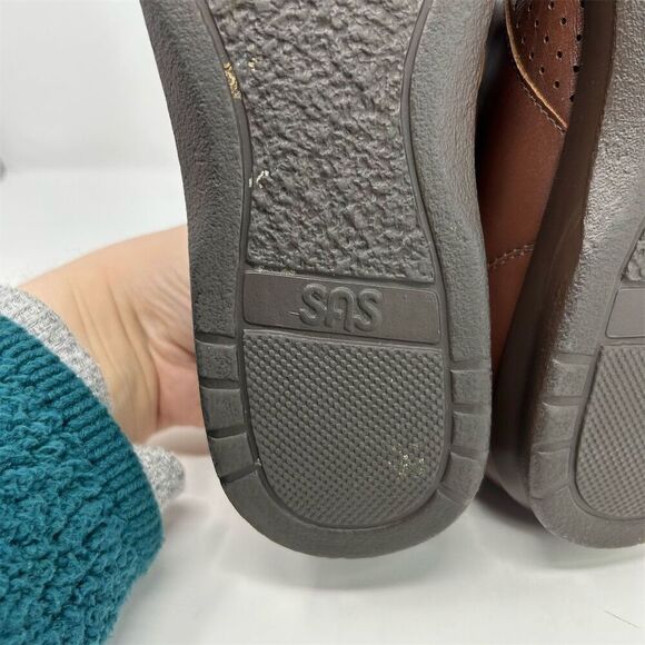 SAS Women's Free Time Brown Leather Lace Up Walking Shoes Size 7.5 M Casual - Picture 12 of 16